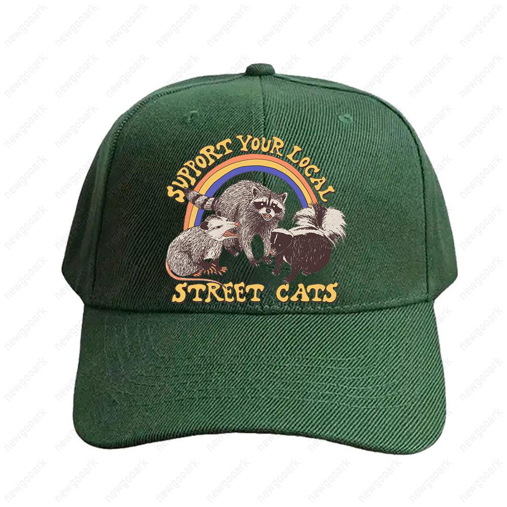 

Support Your Local Street Cats Cap Summer Women Unisex Adult Peaked Hat Fashion Casual Adjustable Printed Baseball Caps Trucker Cap Adjustable