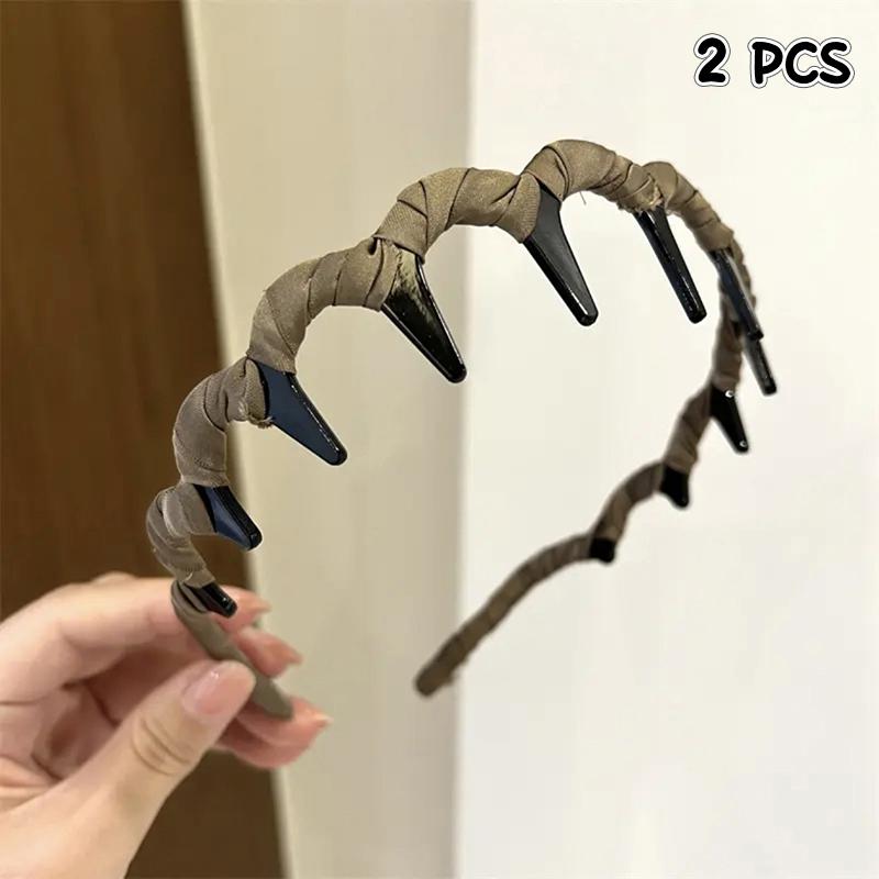 2 Stück Trendige Vielseitige Waschgesichts-Haarbänder für Frauen Mädchen Zähne Rutschfestes Stirnband Einfacher Haarreif Haaraccessoires