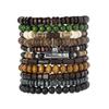 Vintage Natural Wood Bead Bracelet Set, Multi-piece Ethnic Style Beaded Bracelets, Bohemian Forest-inspired Jewelry
