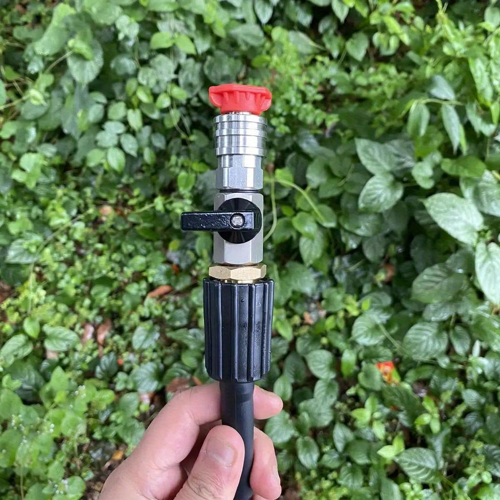 Heavy-Duty Ball Valve Kit for Pressure Washer 1/4" & M22-14mm Quick Connect SS 4500 PSI, Leak & Rust Proof Easy to Install