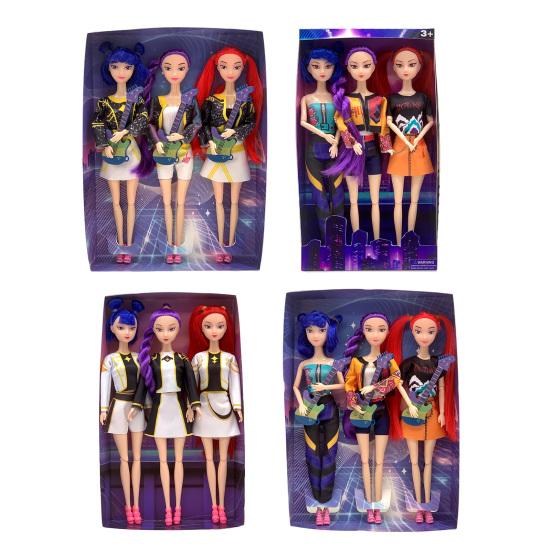 3Pcs K-pop Fashion Doll with 9 Movable Joints Dynamic Pose Doll Collectible Action Figure with Unique Style