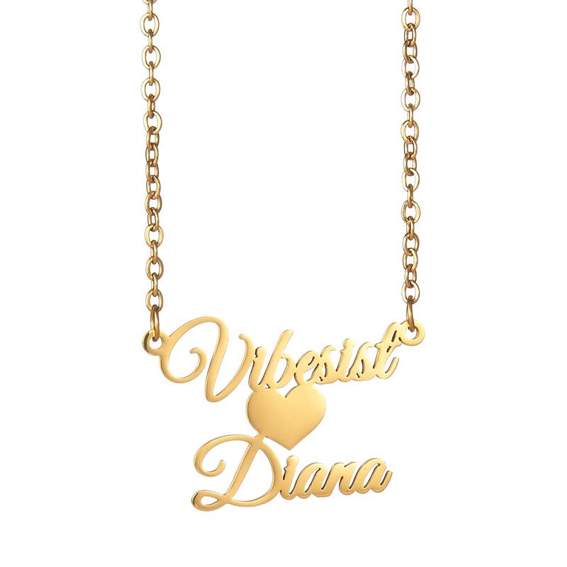 Collier Prénom Personnalisable en Acier Inoxydable - Bijoux de Noël Mode Européenne et Américaine pour Femme