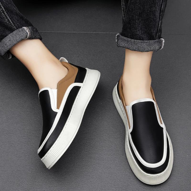 New Men's Vulcanized Shoes Luxury Walking Shoes for Men Breathable Comfortable Driving Business Casual Shoe Zapatillas De Hombre