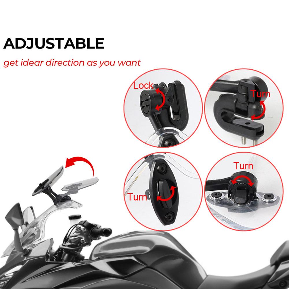 Universal Motorcycle Windshield Extension Adjustable Spoiler Clamp-On Windscreen Deflector For BMW KAWASAKI YAMAHA HONDA SUZUKI