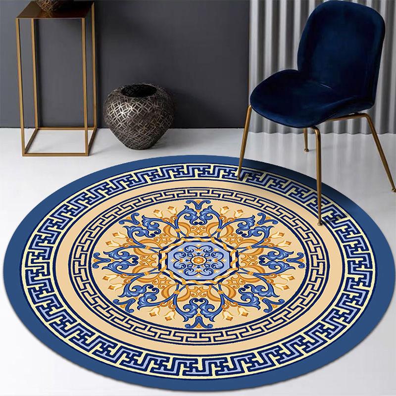 Home Decoration Simple Style Living Room Bedroom Mat Anti-slip Mat Yoga Mat Round Carpet Door Mat Porch Mat Tapete Redondo