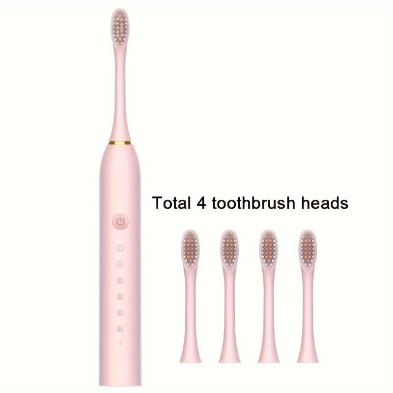 1set Multifunctional Electric Toothbrush, 6 Modes, Waterproof, USB Charging, Full Mouth Cleaning, with Replacement Brush Heads, Portable