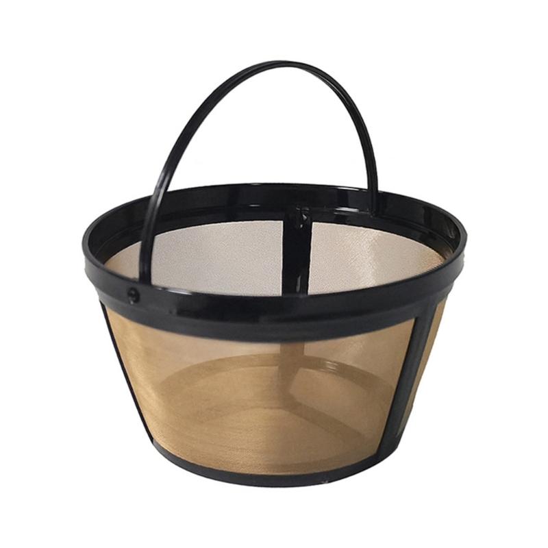 Practical Golden Tone Coffee Filter Durable Coffee Filter Coffee Strainer for 4/6/8/12 Cup Basket Style Coffee Maker