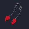 1 Pair Dangle Earrings Long Combinable Heart Shape Personality Decorative Anime Cosplay Props Lovers Gift Bizarre Adventure Clip Earrings
