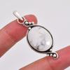 Natural White Howlite - United States 925 Sterling Silver Pendant V7715, White Pendant, Oval Pendant, Valentin's Day Gift, Gift For Her, Birthday Gift