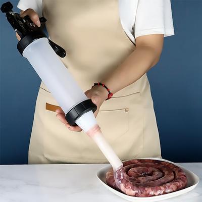 Manual Sausage Stuffing Machine Homemade Sausage Stuffer Sausage Meat Fillers Syringe Manual Meat Injector Tools Kitchen Gadgets