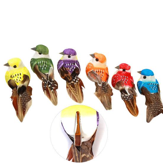 6Pcs Lifelike Artificial Foam Animal Bird Clip Claws Garden Tree Park Ornament