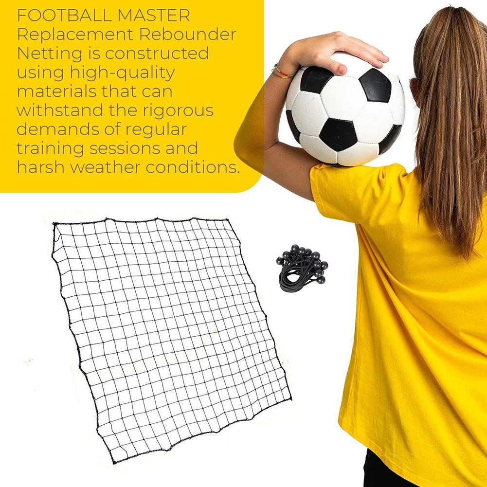 Soccer Rebounder Net with 20 Elastic Ropes Kickback Football Practice Net Target Goal Net Training Aid for Kids Teens