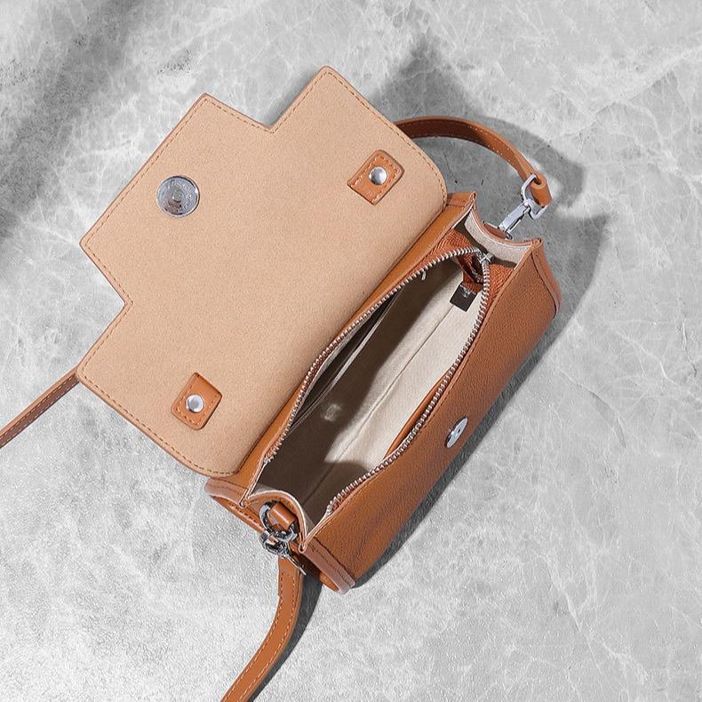 Genuine Leather Women's Bag New Portable Shoulder Bag Messenger Bag All-Match Small Square Bag Fashion Underarm Bag Portable
