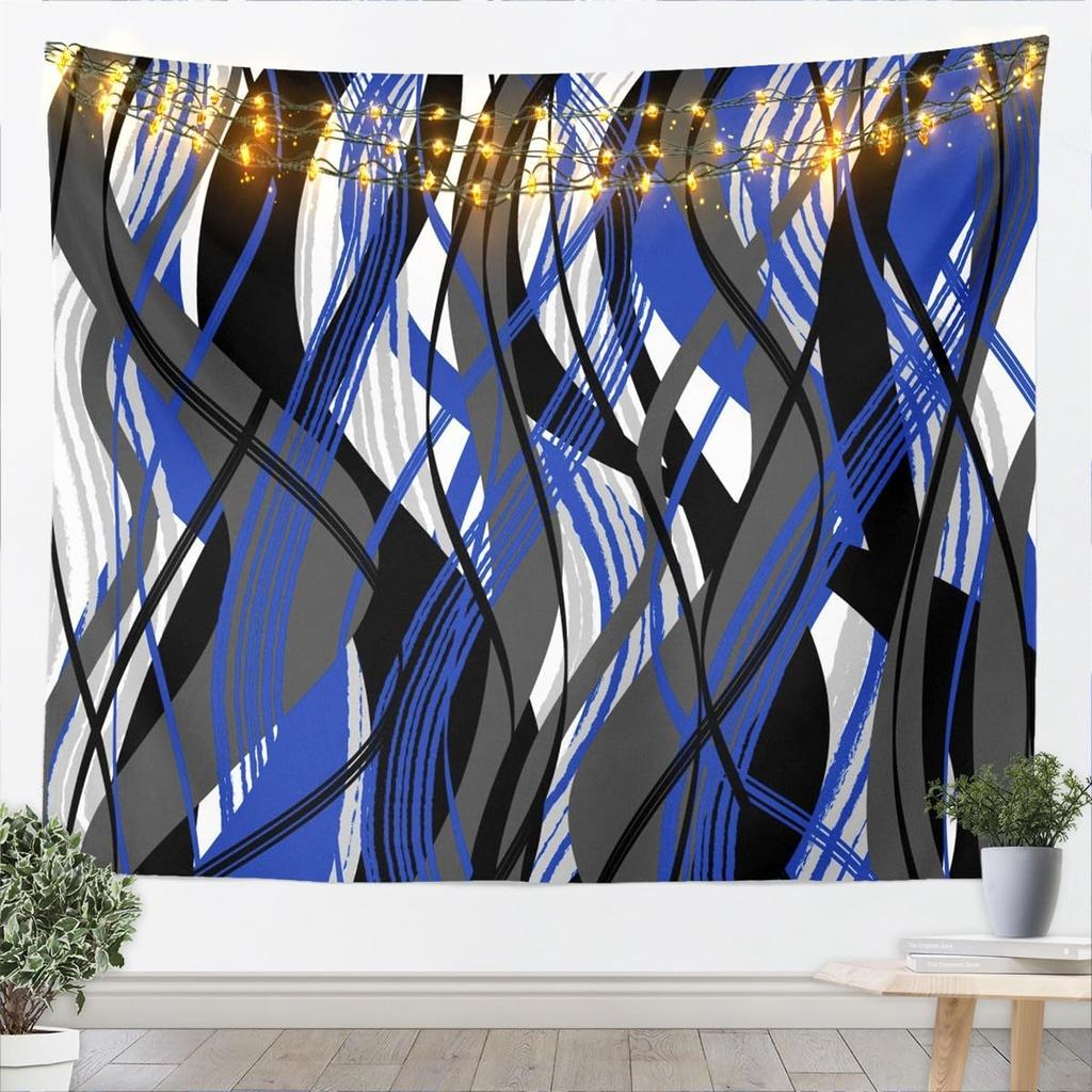 Black White Tapestry for Kids Boys Girls Modern Art Wall Art Abstract Bohemia Wall Hanging Blanket Bedroom Decor Microfiber