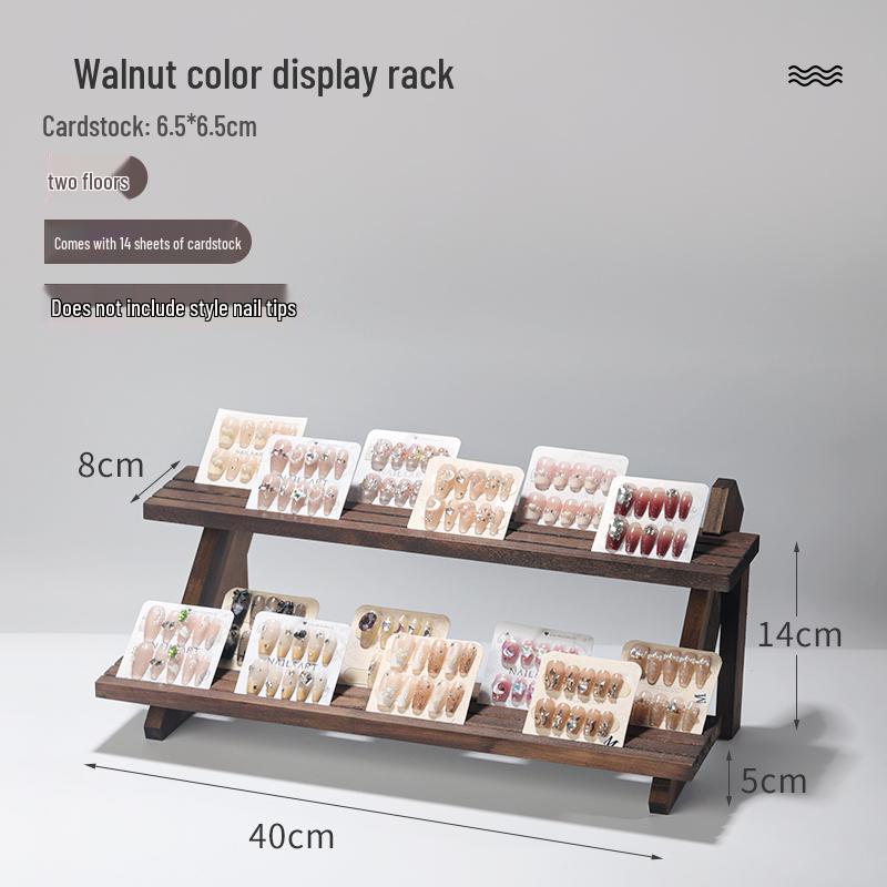 Solid Wood Nail Display Stand for Manicure Shops and Livestream Rooms