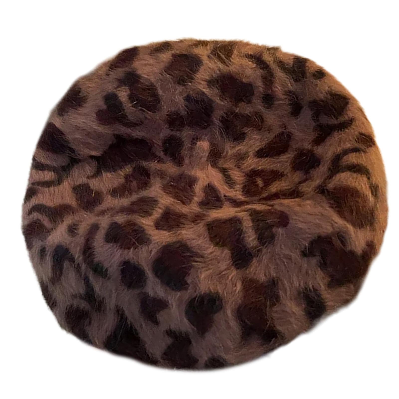 

Women Leopards Print Beret Hat Stylish Durability Hat Unisex Trendy Hat for Modern Women Seeking Unique Styles коричневий