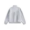 Unisex Retro Plaid Stand Collar Zip-Up Hoodie Jacket Casual Oversized Sweatshirt