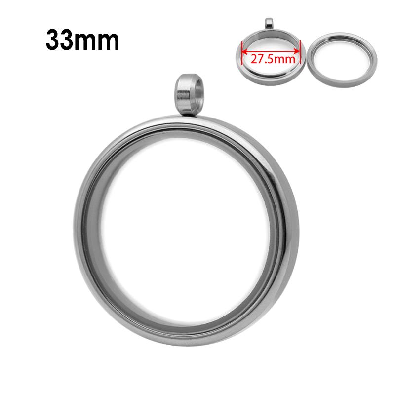 12pcs 15/20/23/25/27/30/33/35/40/45mm Stainless Steel Screw Living Memory Glass Locket Floating Charms Locket Pendant Jewelry