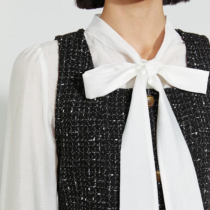 Minikleid im französischen Stil mit langen Ärmeln und Zweiteiler-Optik