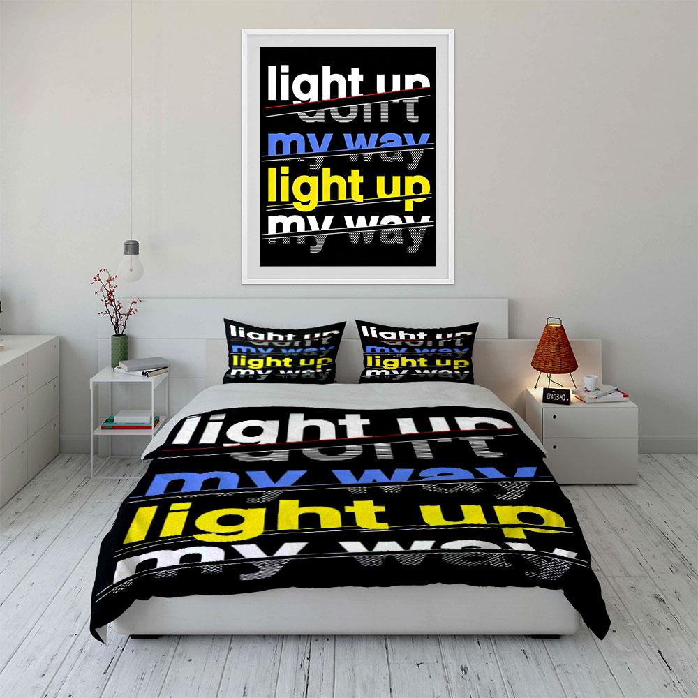 Text design with stripes. Bedding sets Duvet cover sets Duvet covers Pillowcases(1* Duvet Cover 2* Pillowcases without duvet insert)