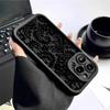 Black Lace Floral Grooved Phone Case for iPhone 14-17 Pro Max