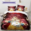 Son Goku Pattern Bedding,Quilt Set Quilt Cover Pillowcase Home Birthday Gift (1 * Duvet Cover + 2 * Pillowcase, Without Core)