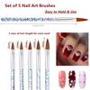 YIKOOLIN 31PCS Nail Art Brushes Nail Art Tool Set Double Ended Nail Dotting Tools Nail Dust Brush Acrylic Brush Manicure Tools
