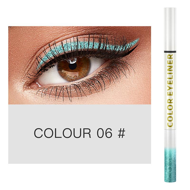 

Водостойкая подводка для глаз и тени для век 2-в-1 с глянцевым блеском и жемчужной пудрой. Устойчивый к размазыванию и долговечный двусторонний карандаш для подводки глаз для макияжа.