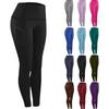 Women's High Waist Skinny Fit Nine Quarter Yoga Pants Side Pocket Sports Leggings