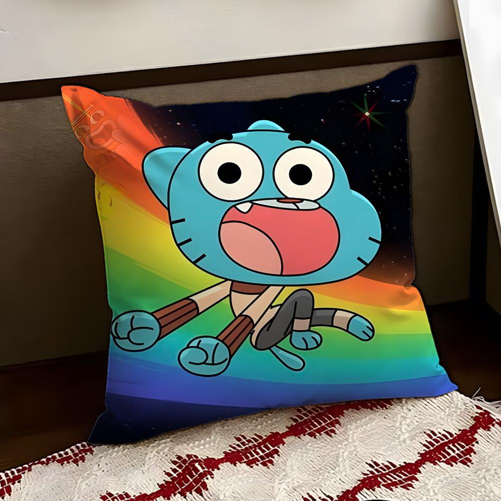 The AAmazing World of GGumball Cushion Cover Reversible Soft Durable Pillow Cover Home Car MultiScene Use for Daily Comfort
