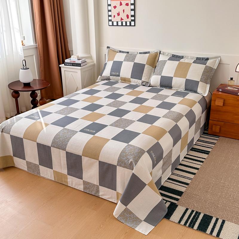 100% Cotton Bed Flat Sheet For Double Bed Plain Solid Color Top Sheets Single/Queen/King Flat Bedsheets Home Bed Linen Sheets