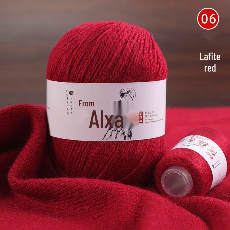 Hand-Knitted Medium-Thick Pure Cashmere Yarn Ball for DIY Projects - Perfect for Scarves and Gifts