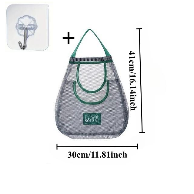 1PC Reusable Hanging Mesh Storage Bag – Kitchen & Household Organizer for Ginger, Garlic, Potatoes, Onions (Single/Double Layer)