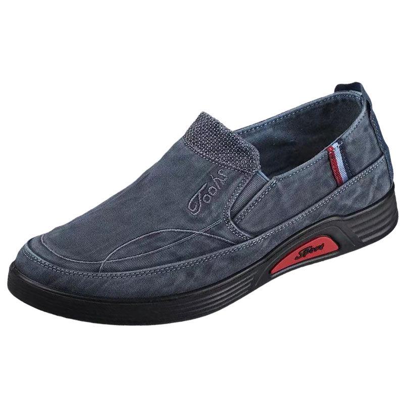 2025 Men's Slip-On Canvas Shoes: Wear-Resistant, Non-Slip, Casual Footwear for Spring and Autumn