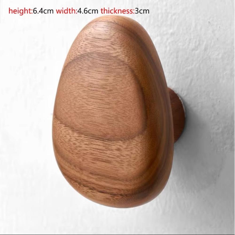 Natural Wood Wall Mounted Coat Hook Key Hat Scarf Handbag Storage Hanger