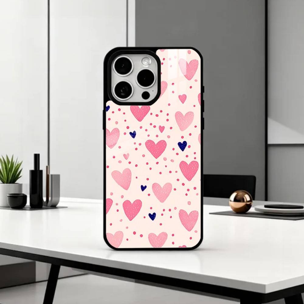 C-Cute P-Pink Love Heart   Phone Case For iPhone17,16,15,14,13,12,11 Plus,Pro Max Magnetic For Magsafe Wireless Charging