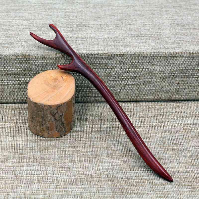 Hair Clasp Girls New Handmade Classical Hairpin Wholesale Updo Red Sandalwood Rosewood Hairpin Ladies Red Sandal Wood