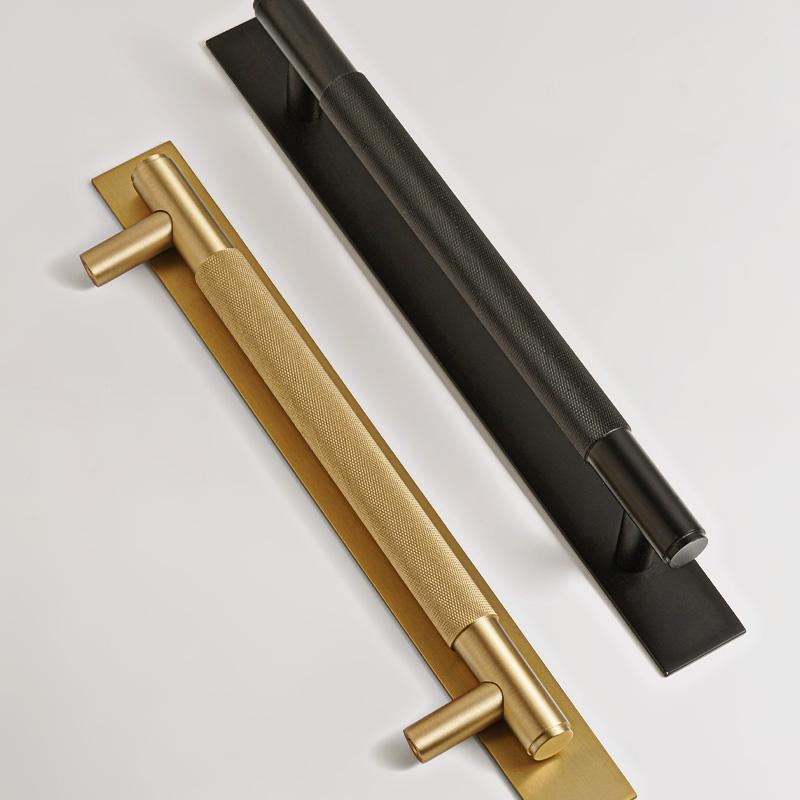 Dooroom Brass Knurled Door Handles Double Door Wood Door Shower Room Single Side Double Side Matt Gold Black Antique Brass Pulls