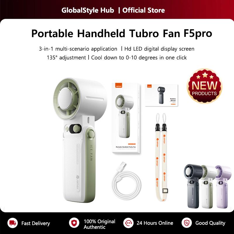 Portable Handheld Cooling Fan 199Gear Strong Wind Speed LED Digital Display 135°Foldable 3-in-1 Handheld Tubro Fan 8000mAh F5PRO