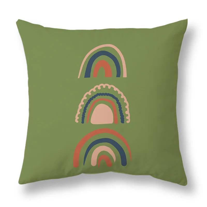 45x45cm Nordic Green Leaf abstract geometric embrace pillowcase Comfortable sofa Office Seat cushion cover Home decor Pillowcase