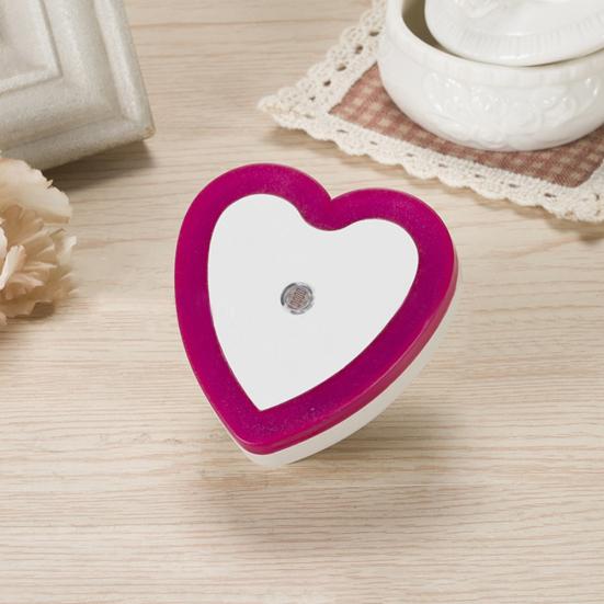 Light Sensor LED Heart Shaped US Plug-in Night Lamp for