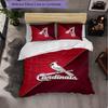 St. Louis Cardinals Pattern Microfiber 3Pcs Bedding Set Decor Duvet Cover Set For Bedroom Home Use