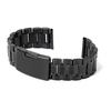 Black Stainless Steel Watch Band Strap Curved End Solid Links 16mm 18mm 20mm 24mm