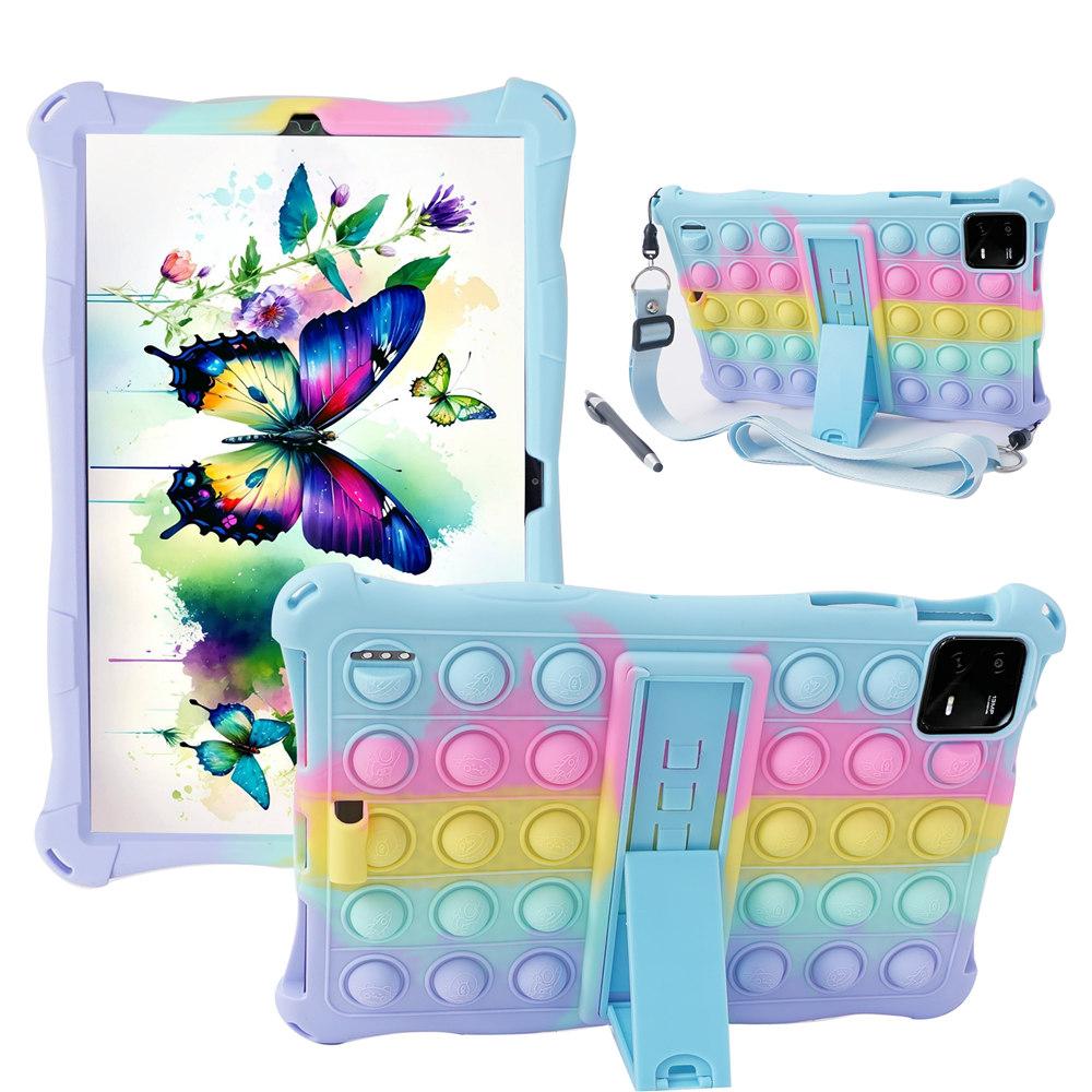 For Xiaomi Mi Pad 6 Case Bubble Toys Soft Silicone Kids Tablet Cover For Mi Pad 6Pro Kickstand Shockproof Fundas