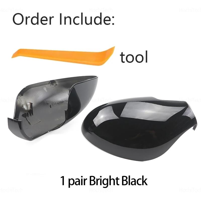 Car ABS Side Door Mirror Cover for Seat Ibiza MK3 6L 2002-2008 Horn Bright Black Auto Exterior Sides mirror Cover With Tool