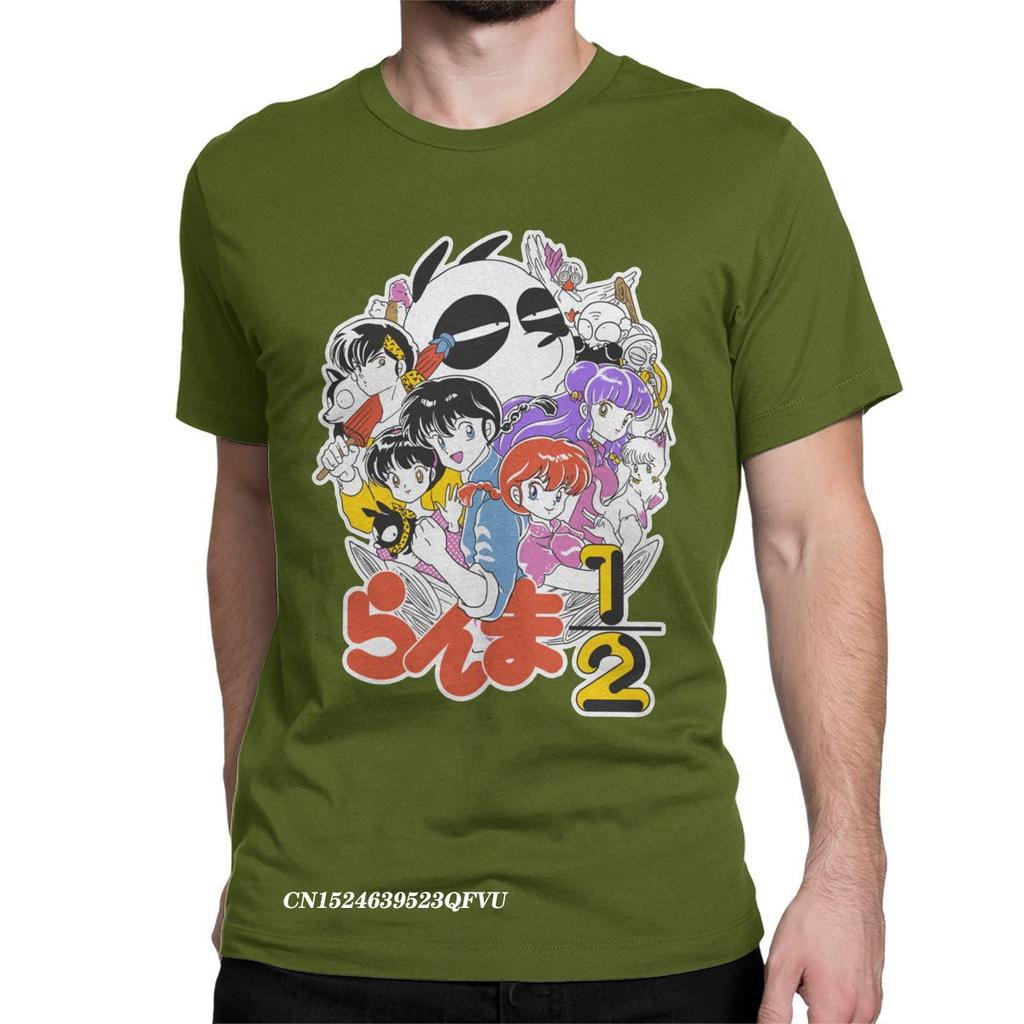 Awesome Ranma 1/2 Anime Changing Warrior T-Shirts Men Round Collar Pure Cotton Tshirt Harajuku Tees Adult Tops