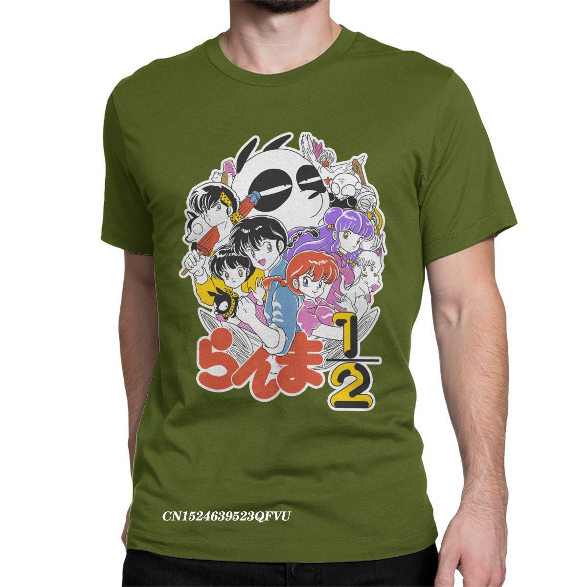 

Awesome Ranma 1/2 Anime Changing Warrior T-Shirts Men Round Collar Pure Cotton Tshirt Harajuku Tees Adult Tops 3XL