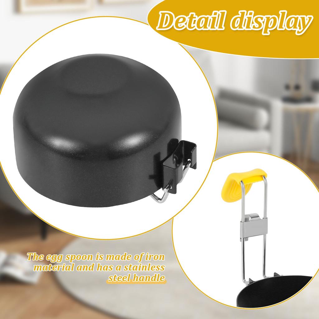 4 Stück Aufhängbares Ohren-Eierkocher Faltbar Abnehmbarer Griff Mit Ohren Eierkocher Antihaft Eierkochen Löffel zum Kochen Küchenzubehör