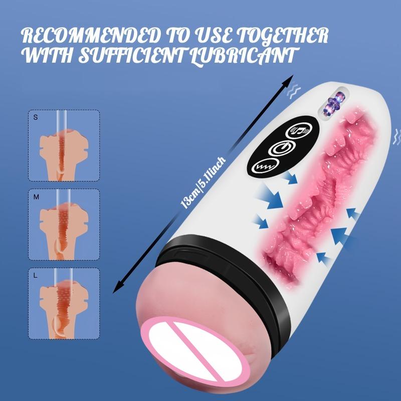 Male Masturbator Cup Automatic Sucking Vibration Penis Trainer Oral Vaginal Simulatior Blowjob Erotic Adult Sex Toys for Man 18+