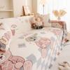 Fleece Sofa Cover Towel Winter Thickened Fleece Sofa Cushion Cartoon Style Leather Sofa Cover